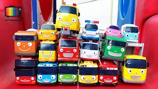 꼬마버스 타요 미끄럼틀 타기 놀이  |  Tayo The Little Bus 16 Cars Slide Toys Play