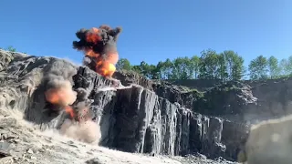 Slate Quarry Blasting Compilation