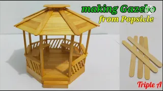 How to make popsicle stick Gazebo. diy