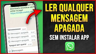 COMO LER MENSAGENS APAGADAS NO WHATSAPP (RÁPIDO E FÁCIL) Sem instalar nenhum aplicativo