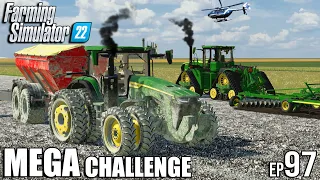 PREPARING FIELDS FOR HARVEST WITH JOHN DEERs | MEGA Challenge | Farming Simulator 22 #97