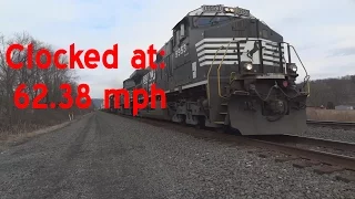 60 mph NS intermodal flies past Bretz Lane