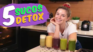 5 RECEITAS DE SUCOS DETOX | SUCO VERDE, SUCO ROSA...