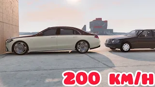 Mercedes-Maybach S680 W223 vs Mercedes-Benz S600 W140 💥 200 km/h 💥 BeamNG.drive CRASH test