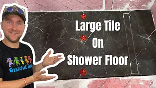 Large Format Tile on Shower Floor. GURU Intergra Shower System. WINNI