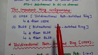 SONET Rings - SONET Network configuration - SONET / SDH