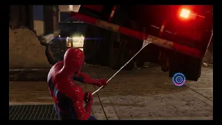 Spiderman being saved