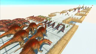 Challenge Carnivore Dinosaurs VS Five Strong Teams - Animal Revolt Battle Simulator