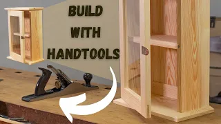 Building small cabinet with #HANDTOOLS ONLY. Whole process. PLANS for free.