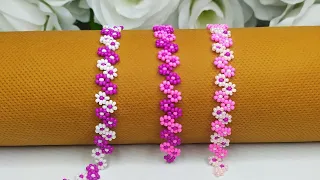 daisy flower bead bracelet making // bead bracelet tutorial
