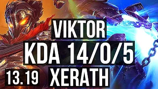 VIKTOR vs XERATH (MID) | 14/0/5, Legendary | KR Master | 13.19