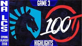 TL vs 100 Highlights Game 3 | NA LCS Grand Final Playoffs Spring 2018 Team Liquid vs 100 Thieves G3