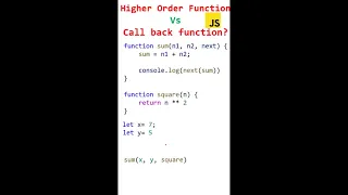 higher order functions vs callback function in javascript|Javascript interview questions#javascript