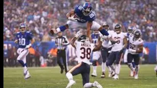 Saquon Barkley Nasty Hurdle and Super High Verticle Leap Right Over Chicago Bears' Adrian Amos!