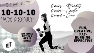 30 Minute Killer HIIT Workout |  Strength, Cardio and Core - NO Repeats | Git LIIT with Amy