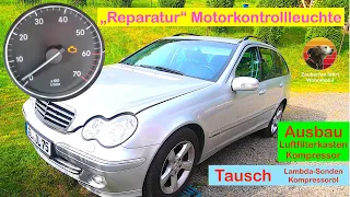 Mercedes W203, W211 Motor M271 Ausbau Luftfilterkasten, LMM, Lamdasonde, Kompressor Ölwechsel