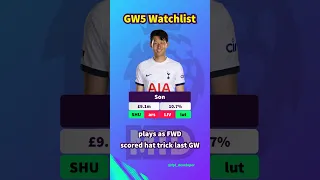 #fpl GW5 Watchlist