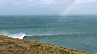 MORNING AFTER THE STORM! SURFING overhead WINTER WAVES, Newquay CORNWALL