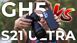 Samsung S21 Ultra vs Panasonic Lumix GH5 - Smartphone vs DSLM - Vlogging Video Comparison & Review