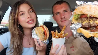 five guys burgers & fries mukbang!! 🍔🍟