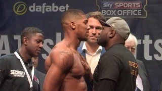 ANTHONY JOSHUA v KEVIN JOHNSON OFFICIAL WEIGH IN & HEAD TO HEAD / RULE BRITANNIA