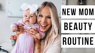 NEW MOM BEAUTY ROUTINE | EASY MAKEUP,  HAIR + OUTFIT IDEAS