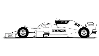 How to draw a FORMULA 1 Car step by step