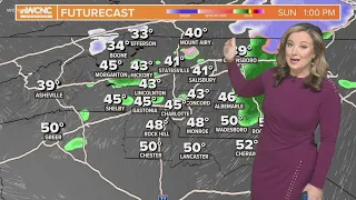 AM Forecast: Scattered rain in the piedmont, snow showers near of I-40 on Sunday