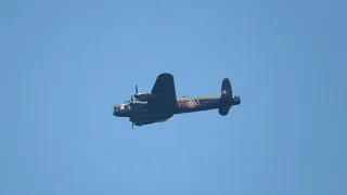 Avro Lancaster C GVRA flying on Canada Day around Hamilton Harbour