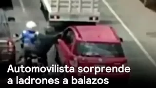 Automovilista sorprende a ladrones a balazos - inseguridad  - En Punto con Denise Maerker