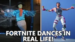 ALL *NEW* FORTNITE DANCES IN REAL LIFE 100% SYNC! (Dance Therapy, Living Large, Intensity)