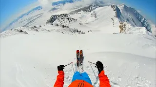 Skiing straight down a 40 degree mountain in Jackson Hole