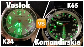 Vostok Komandirskie k34 vs Vostok Komandirskie 24 h - Mov  470767 y 650541