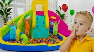 Cartoon/ Chris turns House into a Water Park and plays with friends