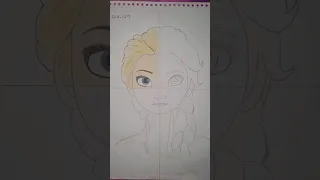 Elsa drawing in 4 parts #art #viral #drawing #trending #youtubeshorts #shorts #frozen #elsa