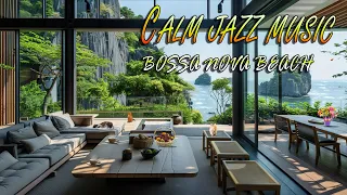 Bossa Nova Jazz Beach🎹Enjoy Refreshing Ocean & Wave Sounds at a Vibrant Cafe Ambience Uplifting 🌊