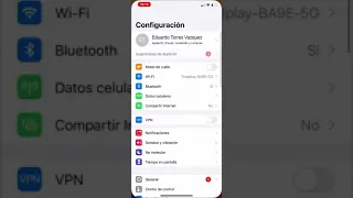 Eliminar cuenta iCloud a un iPhone con acceso al menú (Cuenta vinculada) Menú abierto.