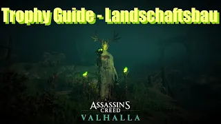 Assassins Creed Valhalla Trophy Guide Landschaftsbau Siedlung Trophäe deutsch AC Objekte Location