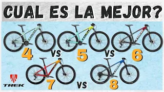 Las 5 MTB más BARATAS de TREK / TREK MARLIN 4 vs 5 vs 6 vs 7 vs 8 2022 DIFERENCIAS y SIMILITUDES