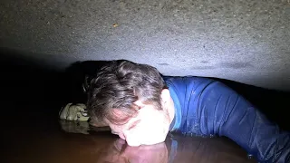 he got stuck in a cave..