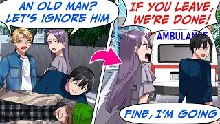 An Elderly Man Fainted During Our Company Retreat! I Tried to Help Him But My GF…[RomCom Manga Dub]