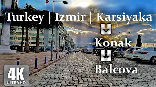Driving in Turkey 🇹🇷 Izmir | 4K - HDR  60 fps | From Karsiyaka via Konak to Bolсova