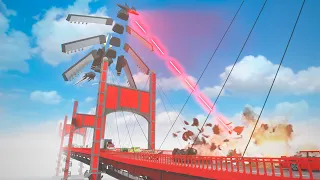 Basilisco vs Bridge Constructions with Traffic | Teardown Gameplay