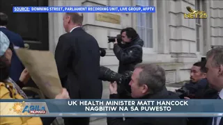 UK health minister Matt Hancock, nagbitiw na sa puwesto