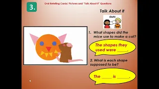 Kindergarten Journeys' Lesson 10 Oral Retell of the story, Mouse Shapes, by Ellen Stoll Walsh