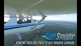 Microsoft Flight Simulator 2020 VFR C152 Flight: KPNE NE Philadelphia to N43 Braden Airpark