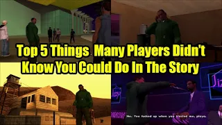 GTA San Andreas Top 5 Things In The Story Many Players Didn't Know You Could Do