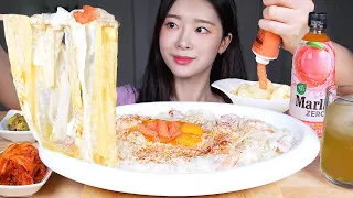 ASMR MUKBANG | 명란 냅다 한가득 올려 먹는 납작당면 명란크림파스타 ☆ 먹방! CREAMY GLASS NOODLE PASTA WITH POLLAK ROE EATING