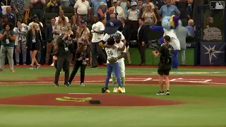 An emotional first pitch from Randy Arozarena's mom 💙 I TAMPA BAY RAYS