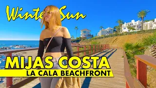 La Cala de Míjas beachfront walk - January 2024 - Costa del Sol Spain 4K virtual tour